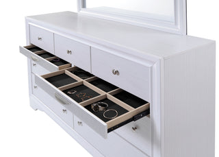 Sunvega Seven Drawer Wood Dresser with Spacious Storage for Bedroom