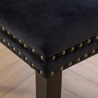 Sunvega High Back Velvet Dining Chairs with Tufted Upholstery and Nailhead Trim