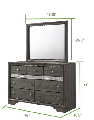 Sunvega Seven Drawer Wood Dresser with Spacious Storage for Bedroom
