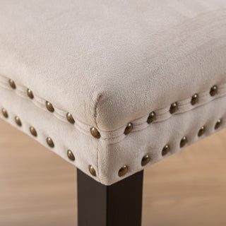 Sunvega High Back Velvet Dining Chairs with Tufted Upholstery and Nailhead Trim