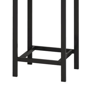 Sunvega Modern Kitchen Dining Table Set with 3 Hanging Stools and Color-Blocking Tabletop