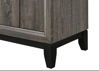 Sunvega Contemporary Simple Style Brown Gray Finish Nightstand with Two Storage Drawers