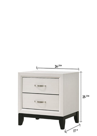 Sunvega Contemporary Simple Style Brown Gray Finish Nightstand with Two Storage Drawers