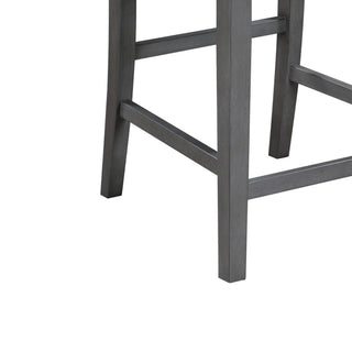 Sunvega Set of 2 Gray Upholstered Seat Counter Height Chairs with Footrest