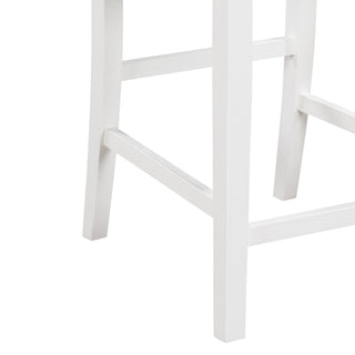Sunvega Set of 2 Cream Upholstered Counter Height Chair with Footrest