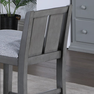 Sunvega Set of 2 Gray Upholstered Seat Counter Height Chairs with Footrest