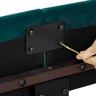 Sunvega Queen Size Green Velvet Tufted Upholstered Platform Bed with Headboard