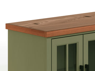 Sunvega 97 Inch Sage Green Fireplace TV Stand Console for TVs up to 100 Inches