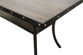 Sunvega Contemporary Natural Wood Rectangular Dining Table with Storage Shelve