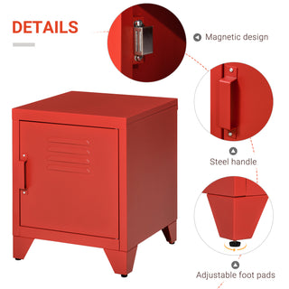 Sunvega Industrial Locker Style End Table with Adjustable Shelf and Anti-Tip Strap