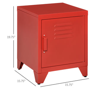 Sunvega Industrial Locker Style End Table with Adjustable Shelf and Anti-Tip Strap