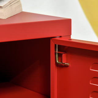Sunvega Industrial Locker Style End Table with Adjustable Shelf and Anti-Tip Strap