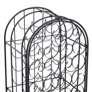 Sunvega Wrought Iron Wine Rack Cabinet with Lock Holds 35 Bottles