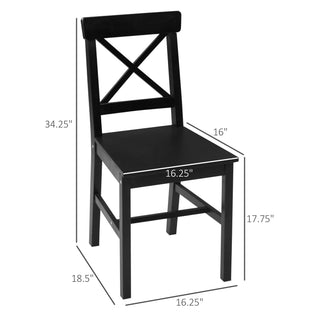 Sunvega Modern Farmhouse Cross Back Dining Chairs Set of 2 for Kitchen