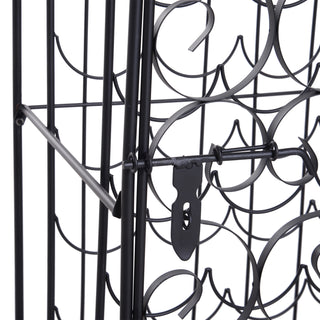Sunvega Wrought Iron Wine Rack Cabinet with Lock Holds 35 Bottles