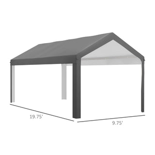 Sunvega 10x20ft Carport Replacement Canopy Cover UV Water Resistant for Garage Shelter
