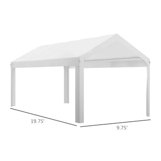 Sunvega 10' x 20' Carport Replacement Canopy Cover with Ball Bungee Cords, UV and Water Resistant