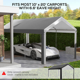 Sunvega 10x20ft Carport Replacement Canopy Cover UV Water Resistant for Garage Shelter