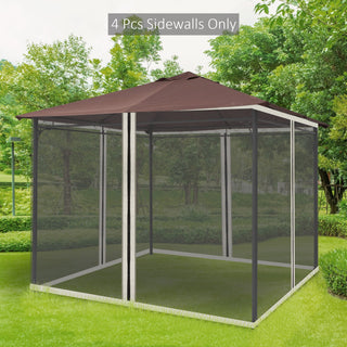 Sunvega 10x10 Gazebo Mesh Netting Screen Replacement with Zippers for Patio Porch