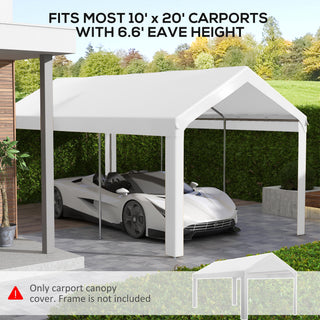 Sunvega 10' x 20' Carport Replacement Canopy Cover with Ball Bungee Cords, UV and Water Resistant