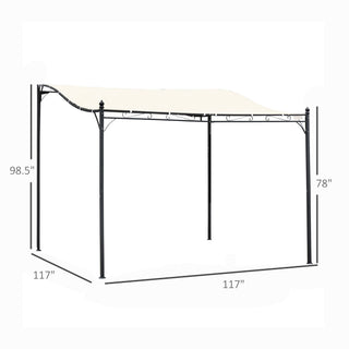 Sunvega 10x10 Steel Outdoor Pergola Gazebo with Weather-Resistant Polyester Fabric Roof