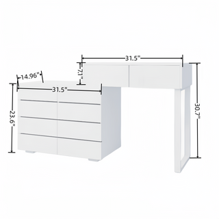 Sunvega White 10 Drawer Dresser with Ample Storage Space for Bedroom and Office