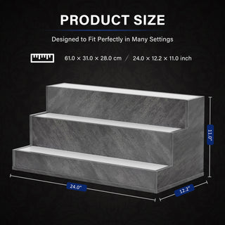Sunvega 24 Inch Freestanding LED Lighted Liquor Bottle Display Shelf with App Remote Control