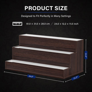 Sunvega 24 Inch Freestanding LED Lighted Liquor Bottle Display Shelf with App Remote Control