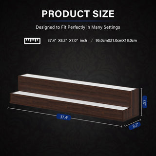 Sunvega 24 Inch Freestanding LED Lighted Liquor Bottle Display Shelf with App Remote Control