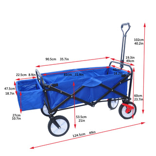 Sunvega Heavy Duty Folding Outdoor Cart with Front Wheel Brakes and Cup Holders