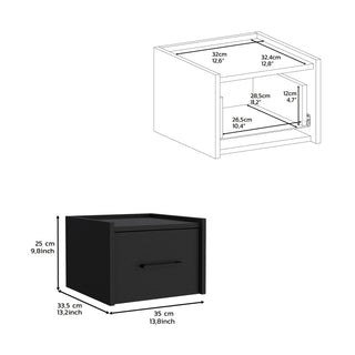 Sunvega Floating Nightstand with Handy Drawer and Surface for Bedroom Storage