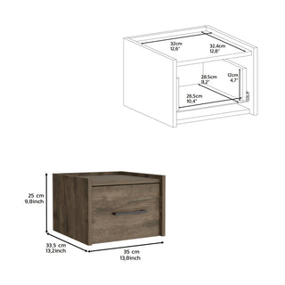 Sunvega Floating Nightstand with Handy Drawer and Surface for Bedroom Storage