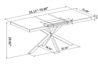 Sunvega Antique Wood Top Rectangular Stretch Dining Table with Storage Box and Black Iron Base