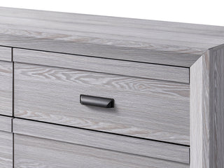 Sunvega Contemporary Nightstand End Table with Two Storage Drawers and Metal Hand Pull