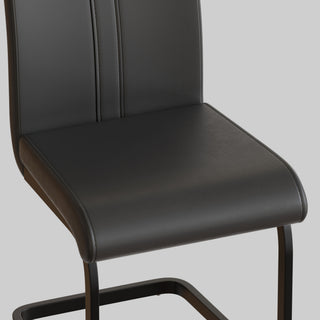 Sunvega Modern Faux Leather High Back Dining Chairs with C-Shaped Metal Legs Set of 4