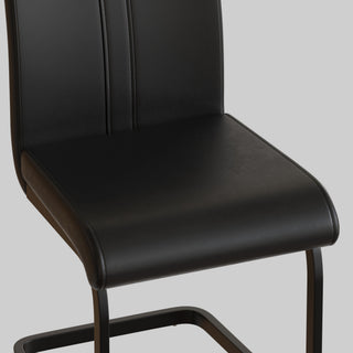 Sunvega Modern Faux Leather High Back Dining Chairs with C-Shaped Metal Legs Set of 4
