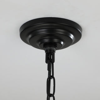 Sunvega 18 Inch Modern 8-Light Black Gold Geometric Pendant Chandelier with Adjustable Hanging