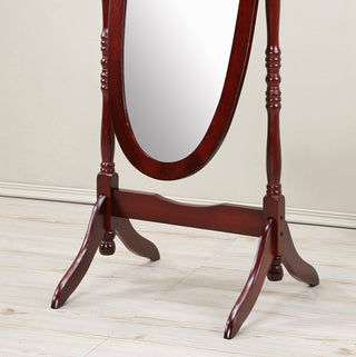Sunvega Silver Cheval Mirror with Wood Frame for Traditional Decor Tilts