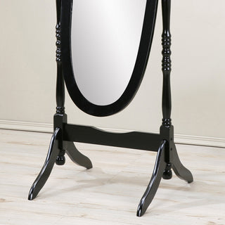 Sunvega Silver Cheval Mirror with Wood Frame for Traditional Decor Tilts