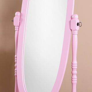 Sunvega Silver Cheval Mirror with Wood Frame for Traditional Decor Tilts