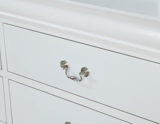 Sunvega White Louis Philip Style Chest with Five Drawers and Soft Close Glide