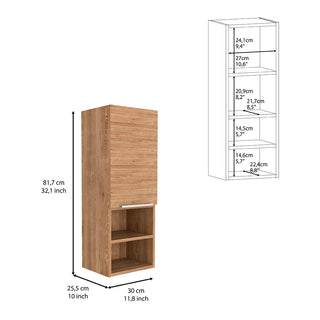 Sunvega White 32 Inch High Medicine Cabinet with Two Internal and External Shelves