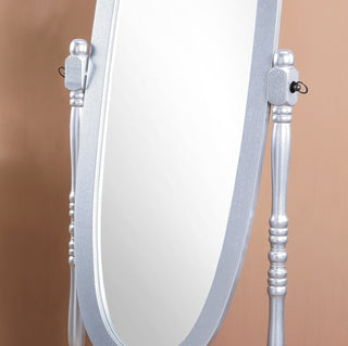 Sunvega Silver Cheval Mirror with Wood Frame for Traditional Decor Tilts