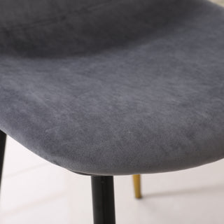 Sunvega Mid-Century Inspired Blue Velvet Dining Chairs Set with Metal Legs