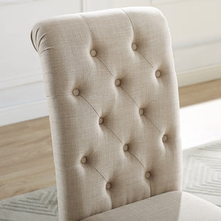 Sunvega Solid Wood Tufted Asons Dining Chairs Set of 2 with Velvety Soft Upholstery