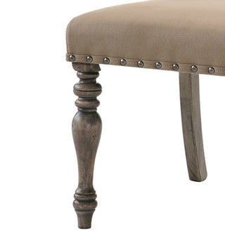 Sunvega Birmingham Script Printed Driftwood Finish Dining Chair with Nail Head Trim