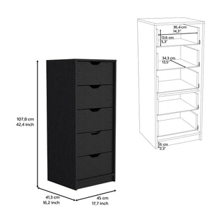 Sunvega 42 Inch 5 Drawer Slim Storage Chest for Garments and Necessities