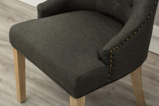 Sunvega Button Tufted Solid Wood Wingback Chairs with Gold Nail Heads Set of 2