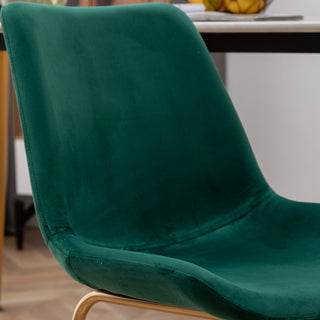 Sunvega Modern Velvet Dining Chair Set of 2 with Golden Plated Legs and Soft Velvet Upholstery