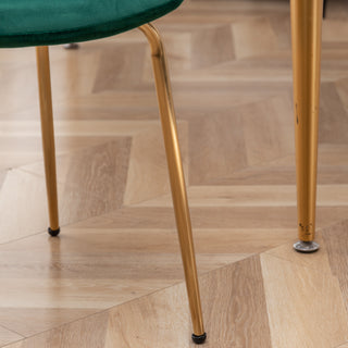 Sunvega Modern Velvet Dining Chair Set of 2 with Golden Plated Legs and Soft Velvet Upholstery